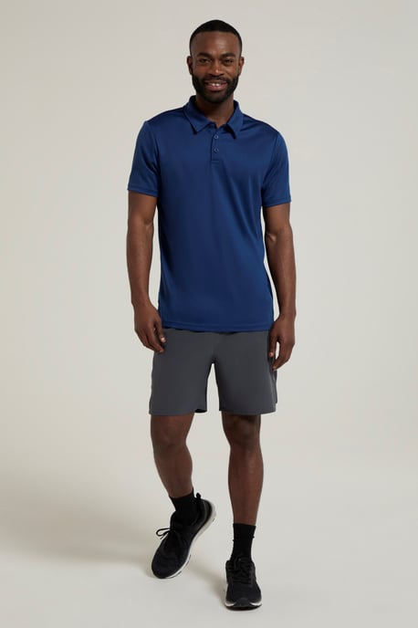 'Endurance' Men's Polo IsoCool Sun Protection Top Quick Dry Everyday Tee Dark Blue - Image 2
