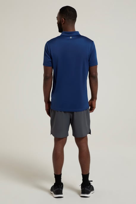 'Endurance' Men's Polo IsoCool Sun Protection Top Quick Dry Everyday Tee Dark Blue - Image 3