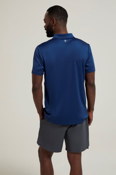'Endurance' Men's Polo IsoCool Sun Protection Top Quick Dry Everyday Tee Dark Blue - Image 4