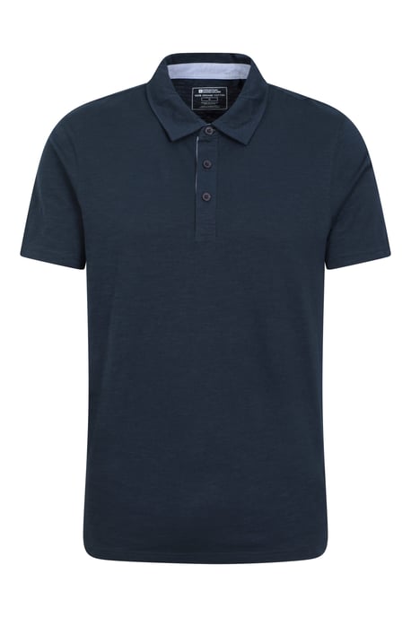 'Hasst II' Men's Polo with Button Neck Cotton Sun Protection Casual Tee Navy - Image 5