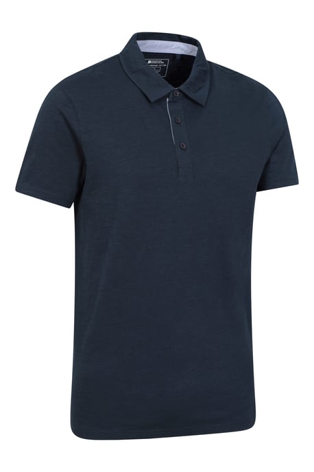 'Hasst II' Men's Polo with Button Neck Cotton Sun Protection Casual Tee Navy - Image 6