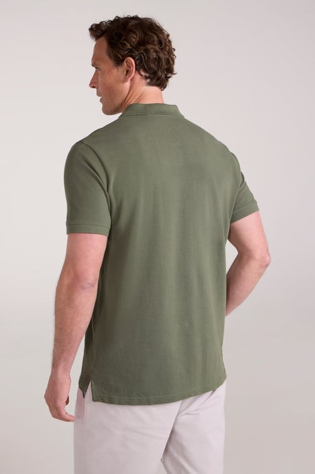 'Lakeside II' Men's Polo Shirt with Button Neck Breathable Summer Tee Khaki - Image 3
