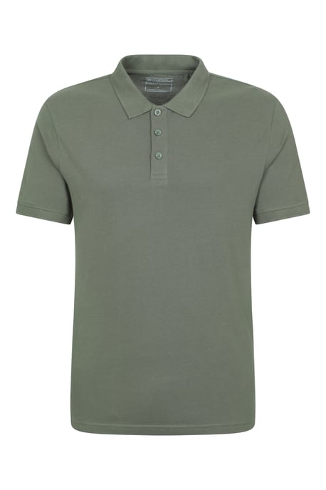 'Lakeside II' Men's Polo Shirt with Button Neck Breathable Summer Tee Khaki - Image 5