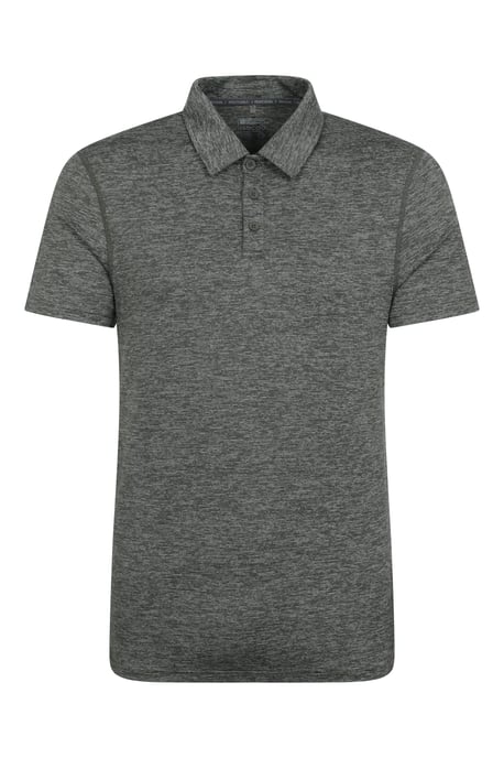 'Agra' Men's Striped Polo T-Shirt Sun Protection Sweat Wicking Tee Khaki - Image 5