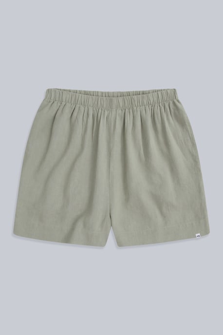 'Nova' Women's Linen Shorts Regular Fit Breathable Summer Bottoms Pale Green - Image 5