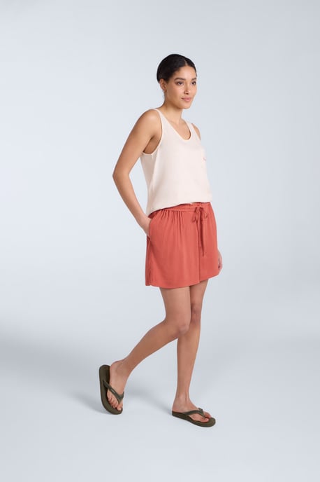 'Ria' Women's Beach Shorts with Front Pockets Summer Bottoms Rust - Image 3
