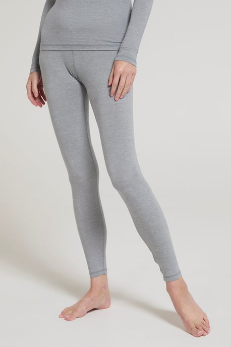 'Keep The Heat' Women's Base Layer Pants Winter Skiing Trousers Light Grey - Image 1