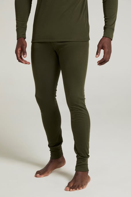 'Talus' Men's Thermal Base Layer Trousers High Wicking Winter Pants Khaki - Image 1