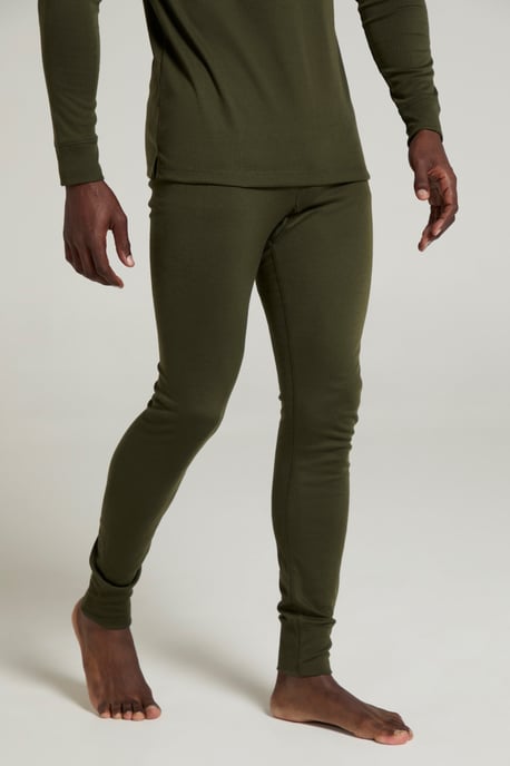 'Talus' Men's Thermal Base Layer Trousers High Wicking Winter Pants Khaki - Image 2