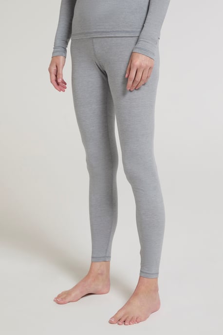 Women's Base Layer Pants Merino Thermal Breathable Trousers Light Grey - Image 2