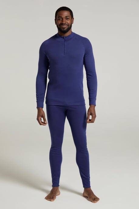 'Talus' Men's Thermal Base Layer Trousers High Wicking Winter Pants Dark Blue - Image 4