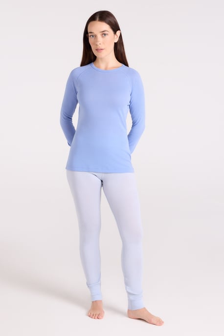 Women's Base Layer Pants Merino Thermal Breathable Trousers Light Blue - Image 2