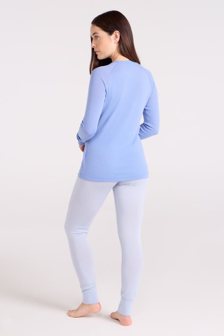 Women's Base Layer Pants Merino Thermal Breathable Trousers Light Blue - Image 4