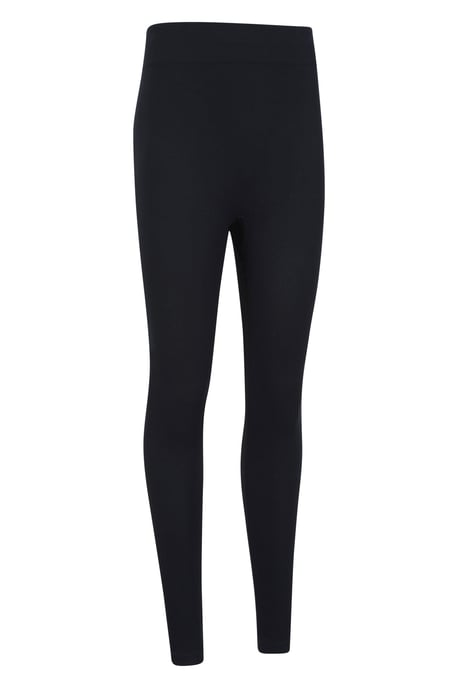 'Carmel' Women's Ribbed Pants Seamless Thermal Base Layer Trousers Black - Image 3