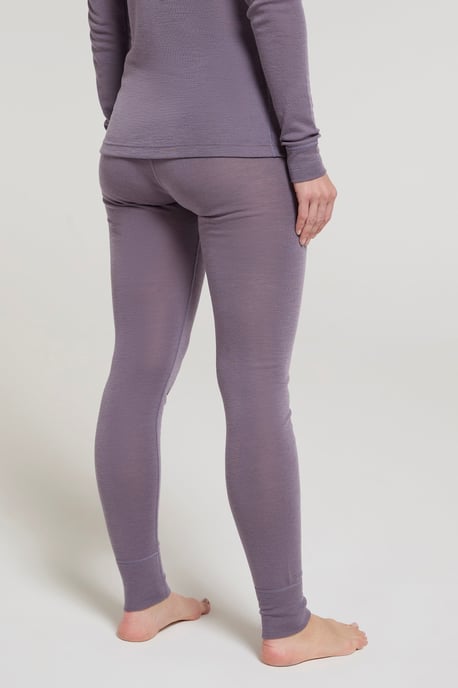 Women's Base Layer Pants Merino Thermal Breathable Trousers Purple - Image 4