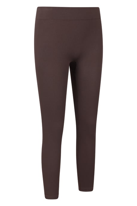 'Carmel' Women's Ribbed Pants Seamless Thermal Base Layer Trousers Brown - Image 2
