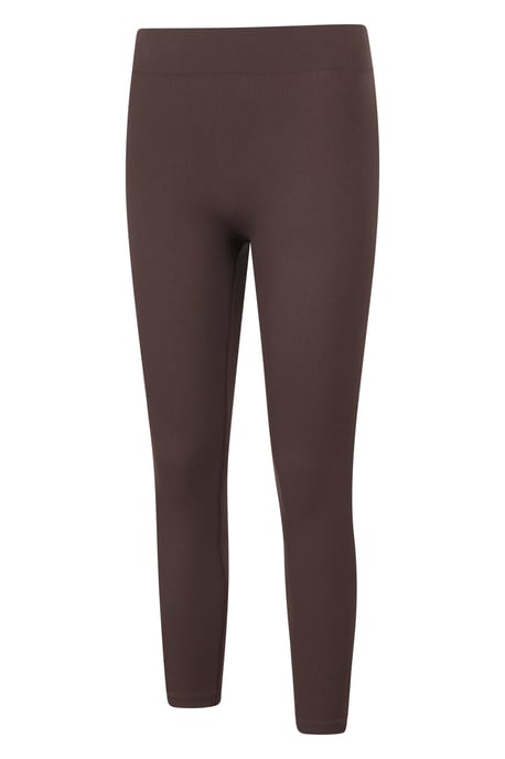 'Carmel' Women's Ribbed Pants Seamless Thermal Base Layer Trousers Brown - Image 4