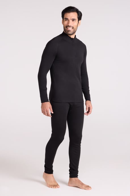'Talus' Men's Thermal Base Layer Trousers High Wicking Winter Pants Black - Image 2