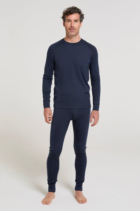 'Talus' Men's Thermal Base Layer Trousers High Wicking Winter Pants Navy - Image 2