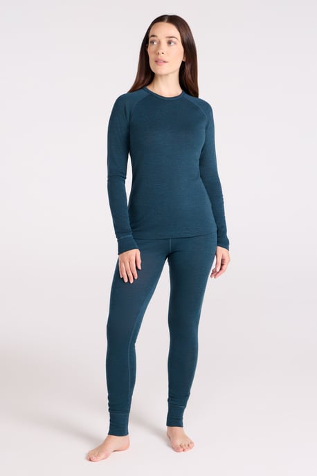 Women's Base Layer Pants Merino Thermal Breathable Trousers Teal - Image 2