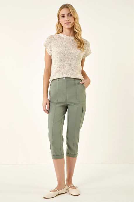 Cropped Cargo Stretch Trouser - Image 2