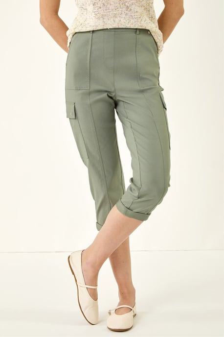 Cropped Cargo Stretch Trouser - Image 4