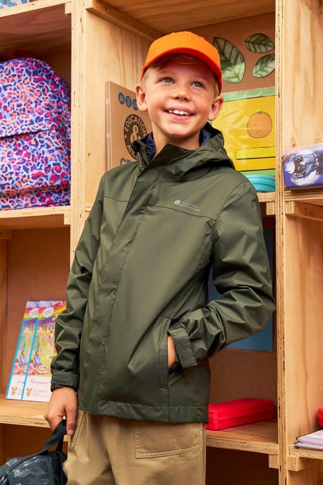 'Torrent' Kids Waterproof Jacket with Taped Seams Rain Coat Khaki - Image 1