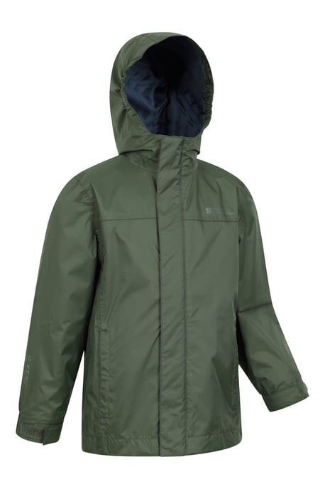 'Torrent' Kids Waterproof Jacket with Taped Seams Rain Coat Khaki - Image 3