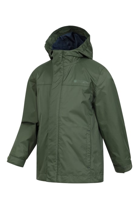 'Torrent' Kids Waterproof Jacket with Taped Seams Rain Coat Khaki - Image 5