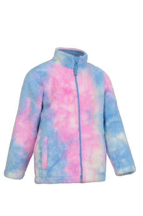 'Rainbow' Kids Fleece Sweater with Pockets Full Zip Warm Cosy Coat Purple - Image 6