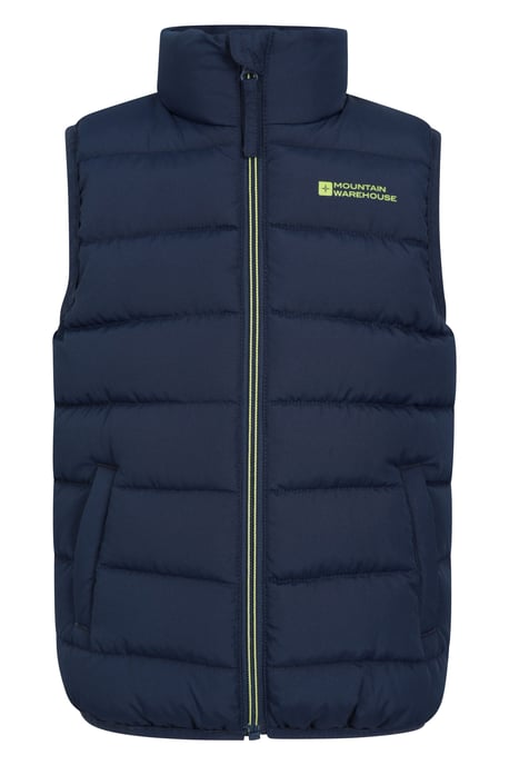 'Rocko' Kids Gilet Water Resistant Padded Everyday Rain Coat Dark Blue - Image 2
