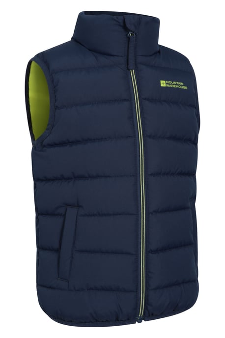 'Rocko' Kids Gilet Water Resistant Padded Everyday Rain Coat Dark Blue - Image 3