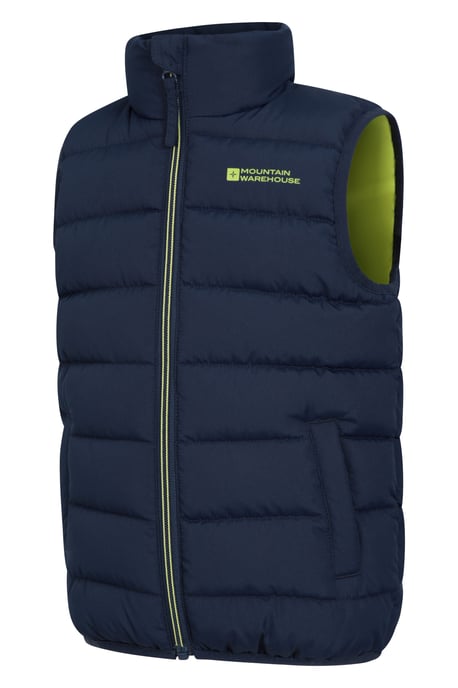 'Rocko' Kids Gilet Water Resistant Padded Everyday Rain Coat Dark Blue - Image 5