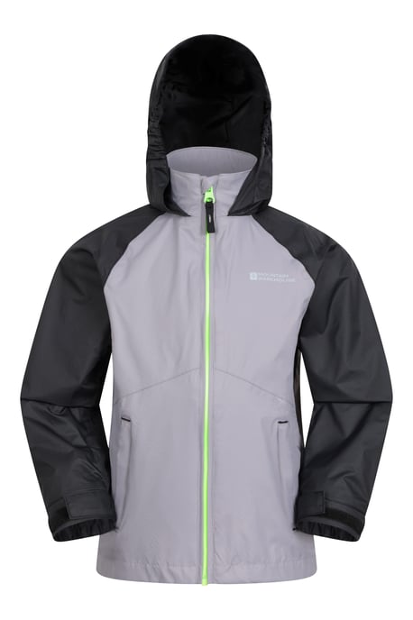 'Torrent II' Kids Waterproof Jacket with Taped Seams Rain Coat Grey - Image 5