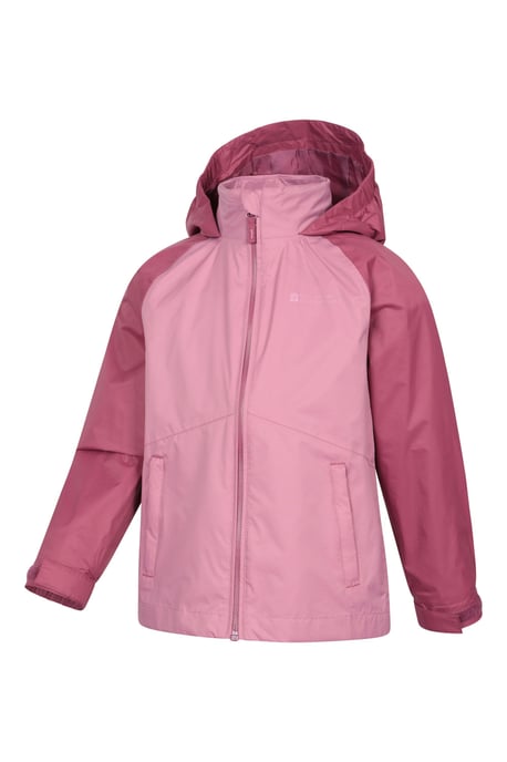 'Torrent II' Kids Waterproof Jacket with Taped Seams Rain Coat Pink - Image 4