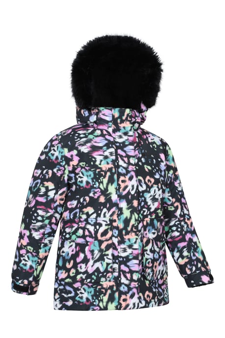 'Ranger' Printed Kids Parka Jacket Water Resistant Warm Cosy Coat Pink - Image 3