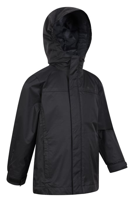 'Torrent' Kids Waterproof Jacket with Taped Seams Rain Coat Black - Image 2