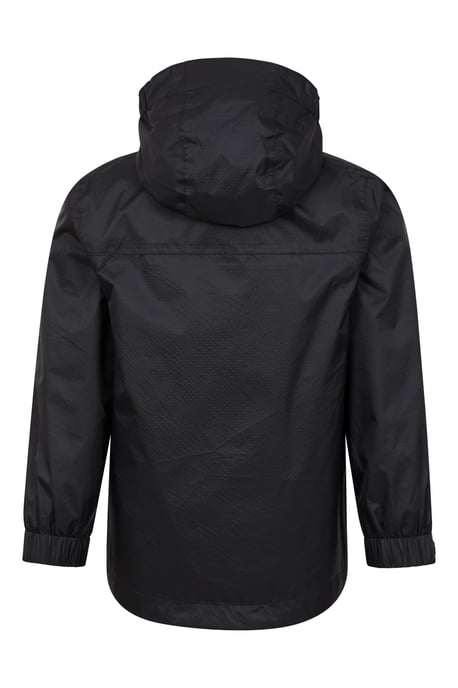 'Torrent' Kids Waterproof Jacket with Taped Seams Rain Coat Black - Image 3