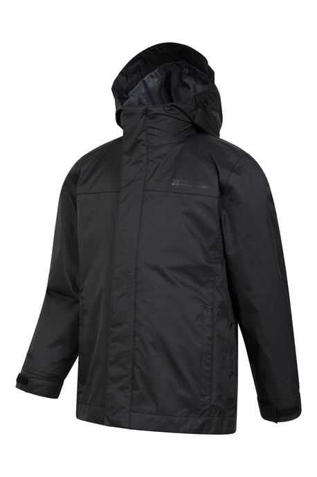 'Torrent' Kids Waterproof Jacket with Taped Seams Rain Coat Black - Image 4