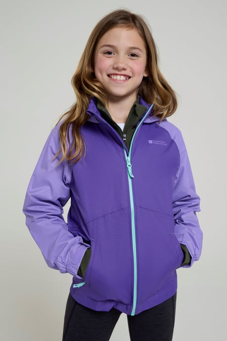 'Torrent II' Kids Waterproof Jacket with Taped Seams Rain Coat Lilac - Image 1