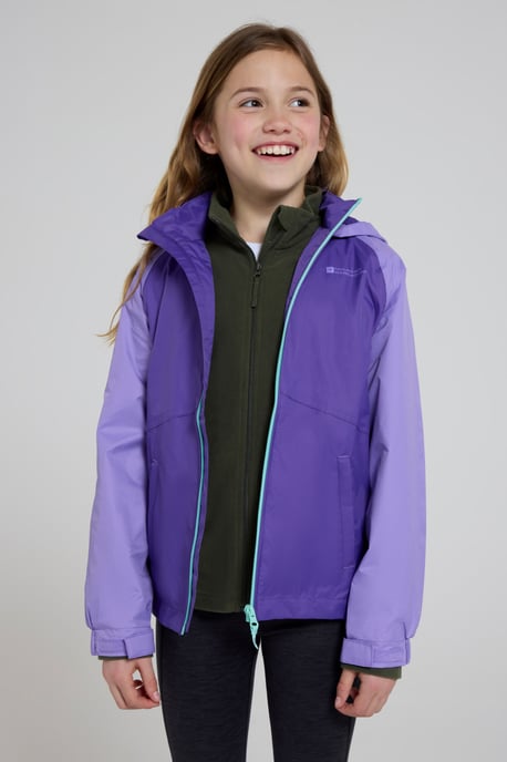 'Torrent II' Kids Waterproof Jacket with Taped Seams Rain Coat Lilac - Image 2