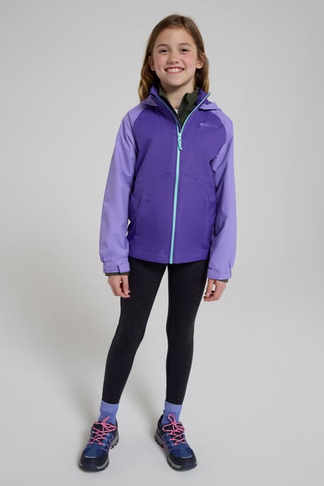 'Torrent II' Kids Waterproof Jacket with Taped Seams Rain Coat Lilac - Image 4