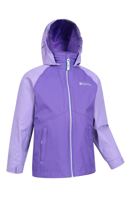'Torrent II' Kids Waterproof Jacket with Taped Seams Rain Coat Lilac - Image 6