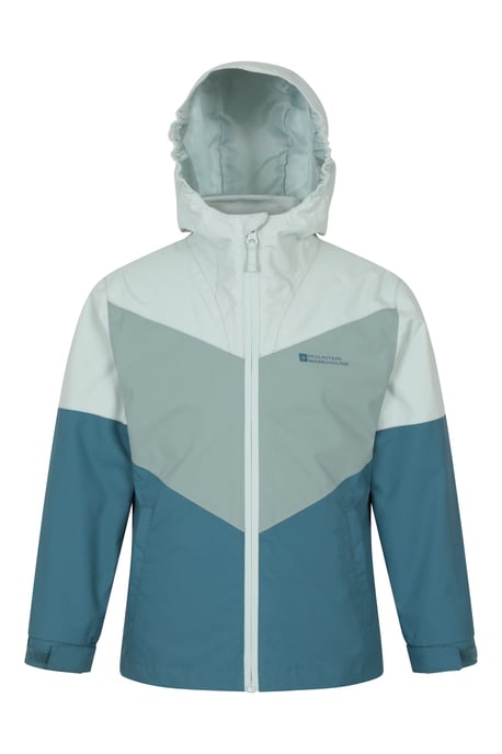 'Lightning' Kids 3 in 1 Waterproof Jacket Inner Fleece Full Zip Hood Winter Coat Teal - Image 5