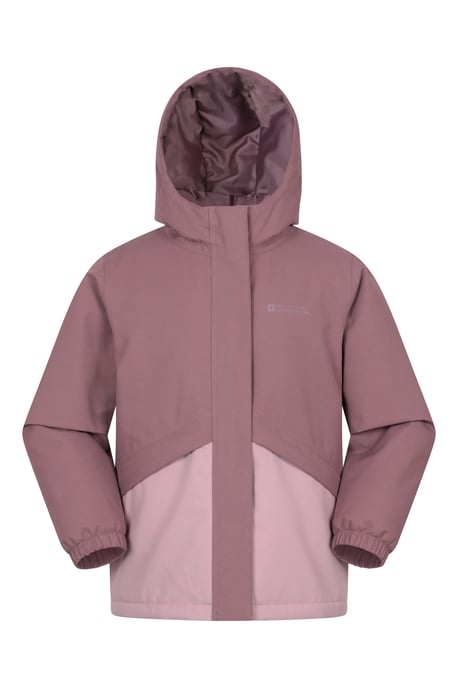 'Cyclone' Kids Padded Jacket Waterproof Warm Comfy Rain Coat Pink - Image 2