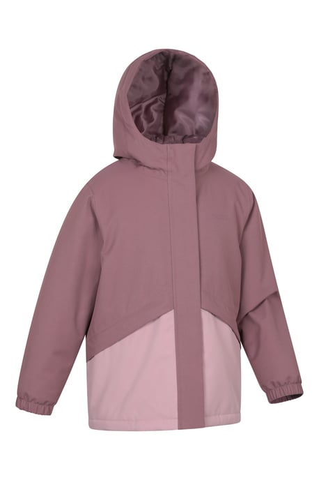 'Cyclone' Kids Padded Jacket Waterproof Warm Comfy Rain Coat Pink - Image 3