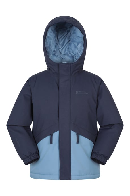'Cyclone' Kids Padded Jacket Waterproof Warm Comfy Rain Coat Navy - Image 2