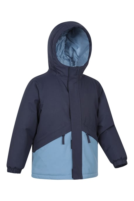 'Cyclone' Kids Padded Jacket Waterproof Warm Comfy Rain Coat Navy - Image 3