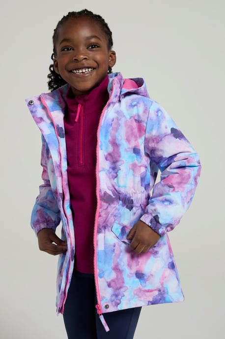 'Dale' Kids Winter Jacket with Front Pockets Waterproof Breathable Coat Purple - Image 4