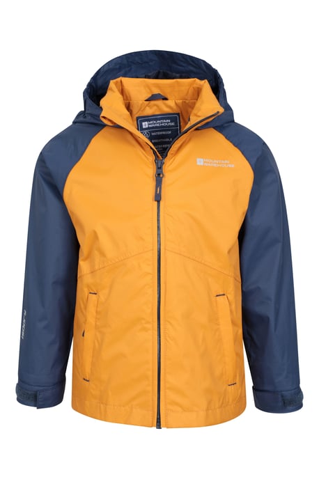 'Torrent II' Kids Waterproof Jacket with Taped Seams Rain Coat Yellow - Image 5